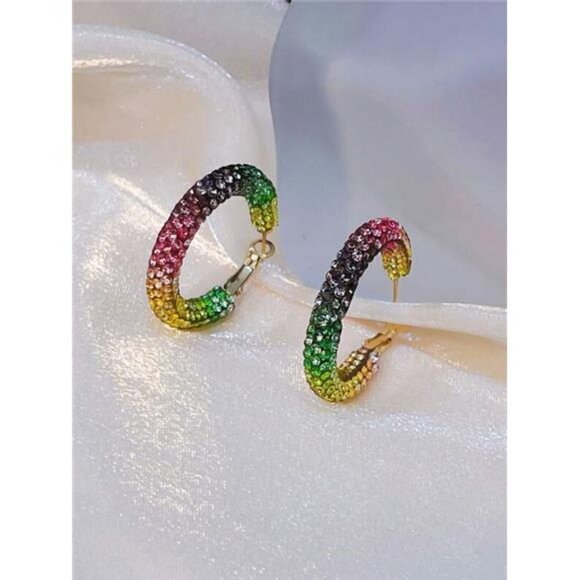 Multicolor Hoop Earrings - Picture 3 of 6
